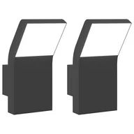Lampy ogrodowe - vidaXL Kinkiety zewnętrzne LED, 2 szt., czarne, odlewane aluminium - miniaturka - grafika 1