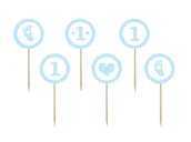 Baby shower i roczek - Congee.pl Pikery na tort na roczek chłopca - 6 szt. PIK-ROCH1 - miniaturka - grafika 1