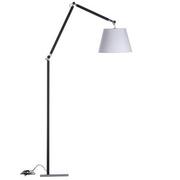 Lampy stojące - Podłogowa lampa abażurowa Zyta do salonu czarna biała - miniaturka - grafika 1