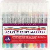 Przybory szkolne - Peter Pauper Press Markery akrylowe 12 kolorów - miniaturka - grafika 1