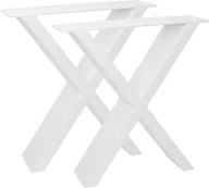 Ławy i stoliki kawowe - Prowadnice meblowe Natural Goods Berlin X-FORM, prowadnice stołowe, nogi stołowe, rama stołu, stół jadalny, ława, stolik kawowy, biały, W40xH42 cm, 2 szt - miniaturka - grafika 1
