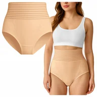 Majtki damskie - Majtki Wyszczuplające Bawełniane Modelujące POPORODOWE kolor ECRU - miniaturka - grafika 1