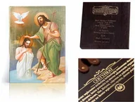 Ikony i obrazy sakralne - Ikona religijna Święty Jan Chrzciciel i Jezus Chrystus - Chrzest Pański - miniaturka - grafika 1