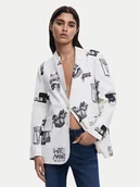 Marynarki i żakiety damskie - Desigual Marynarka 25SWEW15 Biały Regular Fit - miniaturka - grafika 1