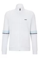 Bluzy męskie - BOSS Męska bluza Skaz 1, biała 100, M, White100, M - miniaturka - grafika 1