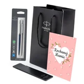 Zestawy piśmiennicze - Zestaw długopisów Parker Jotter Royal Blue z etui i torebką na Dzień Matki - miniaturka - grafika 1