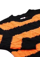 Swetry damskie - myMo Damski sweter z dzianiny czarny pomarańczowy XS/S - miniaturka - grafika 1