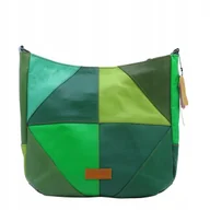 Torebki damskie - Torebka damska klasyczna skórzana na ramię oryginalna szeroki pasek OLIVKA - miniaturka - grafika 1