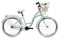 Rowery - Goetze, Rower Miejski Style 26" 3 Biegi Pistacjowo Biały, Kosz - miniaturka - grafika 1
