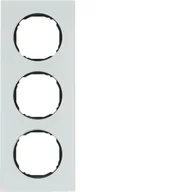 Klawisze i ramki - Hager polo R.8 Ramka 3-krotna, szkło, biały 10132609 10132609 - miniaturka - grafika 1