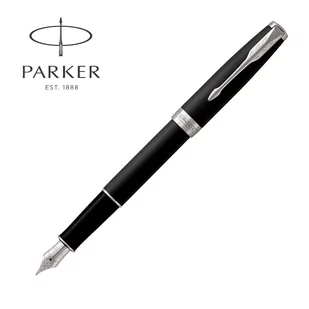Parker Sonnet Matte Black Lacquer fountain Pen (grubość sprężyn f) z Palladium powlekane elementami ozdobnymi w atrakcyjnym pudełku podarunkowym 1931521 - Pióra wieczne - miniaturka - grafika 2