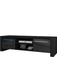 Szafki RTV - Szafka RTV Manhattan Czarna Vivaldi Meble Czarny Z Oświetleniem - miniaturka - grafika 1