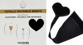 Majtki damskie - Stringi figi samoprzylepne bezszwowe czarne niewidoczne TEZENIS rozmiar S - miniaturka - grafika 1