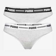 Majtki damskie - Komplet damskich majtki stringi 2 sztuki Puma Women String 2p Hang 90785005 XL Szary (8718824911755) - miniaturka - grafika 1