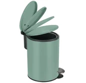 Kosze na śmieci - Kleine Wolke Silence Kosz łazienkowy zielony wkład/ciche zamykanie 3 litry - miniaturka - grafika 1