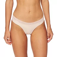 Majtki damskie - Calvin Klein Stringi Damskie Tanga, Beżowy (Beechwood), S, Beechwood, S - miniaturka - grafika 1