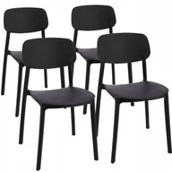 Fotele i krzesła ogrodowe - Krzesło do ogrodu, zestaw 4 sztuk, Lara, 40x48x79 cm, czarne - miniaturka - grafika 1