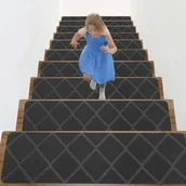 Dywany dla dzieci - Mata antypoślizgowa, samoprzylepna na schody, odpowiednia dla dzieci i osób starszych, szara kostka, 76*20 cm, 10 sztuk - miniaturka - grafika 1