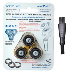 Shaver-Parts Zestaw Ostrza do golarek Philips SH98 SH71 + szczoteczka do czyszczenia - Akcesoria i części do maszynek do golenia - miniaturka - grafika 1