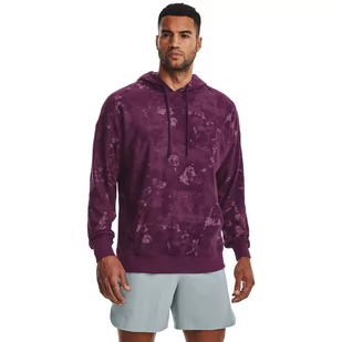 Męska bluza dresowa nierozpinana z kapturem UNDER ARMOUR UA Journey Terry Hoodie - fioletowa - Bluzy sportowe męskie - miniaturka - grafika 1