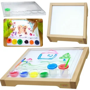 MASTERKIDZ Rama Sensoryczna - Panel LED + Przezroczysta Taca Do Malowania - Zabawki sensoryczne - miniaturka - grafika 1