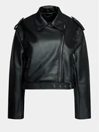 Kurtki damskie - Gina Tricot Kurtka z imitacji skóry 20504 Czarny Regular Fit - miniaturka - grafika 1