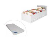 Łóżka dla dzieci i młodzieży - Łóżko BORIS z szufladami i półkami - biały - 90 × 190 cm + materac 90 × 190 cm - miniaturka - grafika 1