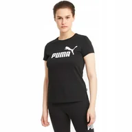Koszulki i topy damskie - Puma Koszulka Damska T-shirt Ess Logo Tee Black Rs - miniaturka - grafika 1
