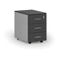 Szafki biurowe - Kontenerek biurowy mobilny PRIMO GRAY, 3 szuflady, szary/grafit - miniaturka - grafika 1