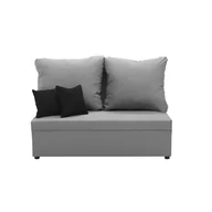 Sofy i kanapy - Sofa kanapa 2 os z funkcją spania TOM jasny szary / czarny - miniaturka - grafika 1