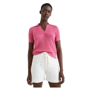 Koszulka damska Tommy Hilfiger Textured Polo-nk sweter z krótkim rękawem-S - Bluzki damskie - miniaturka - grafika 1