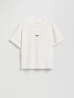 Koszulki dla chłopców - Reserved - Bawełniany t-shirt - złamana biel - miniaturka - grafika 1