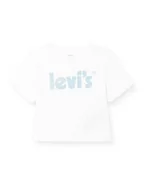Koszulki dla dziewczynek - Levi's Kids Koszulka dziewczęca Lvg Meet & Greet zwinięty rękaw, biały, 12 Lata - miniaturka - grafika 1