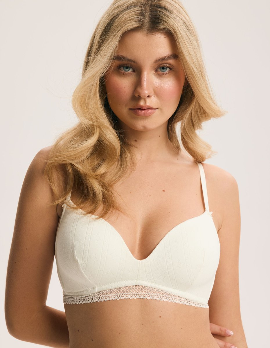 Biustonosz usztywniany Love Bloovii kremowy 75C