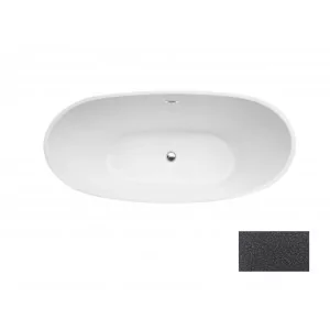 Besco WA-170-AYGR AYLA GLAM GRAFITOWA Wanna wolnostojąca syfon z przelewem chrom 170x80 - Wanny - miniaturka - grafika 1