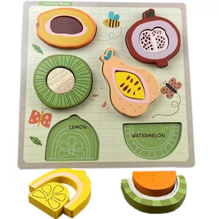 Puzzle Drewniane Edukacyjne Owoce Zkb-2053 - Puzzle - miniaturka - grafika 1