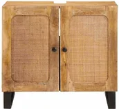 Szafki łazienkowe - vidaXL Szafka pod umywalkę Brązowy 62 x 33 x 58 cm Drewno mango - miniaturka - grafika 1