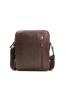 Brązowa skórzana torba crossbody - Torby męskie - miniaturka - grafika 1