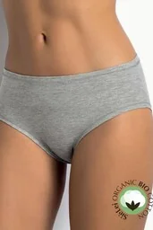 Figi damskie klasyczne z hipoalergicznej bawełny organicznej szare 1449 Natural Cotton Sielei - Majtki damskie - miniaturka - grafika 1