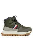Buty dla chłopców - Tommy Hilfiger Trzewiki T3B9-33680-1696A S Zielony - miniaturka - grafika 1
