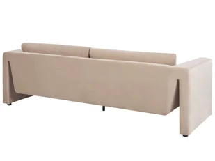 Sofa welurowa beżowa MAUNU - Sofy i kanapy - miniaturka - grafika 5