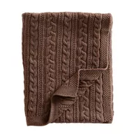 Koce i narzuty dla dzieci - Dzianinowy kocyk ciasteczkowo-brązowy wełna Merino, JackOJuno - miniaturka - grafika 1