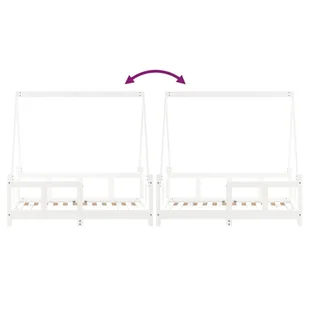 Rama łóżka dziecięcego, biała, 70x140 cm, drewno sosnowe Lumarko! - Łóżeczka i kojce Rama łóżka dziecięcego, biała, 70x140 cm, drewno sosnowe Lumarko! - Łóżeczka i kojce - miniaturka - grafika 9