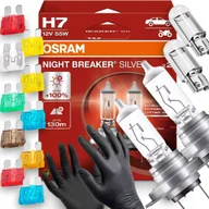 Żarówki samochodowe - Żarówki Osram H7 Night Breaker Silver 100% W5W Led Bezpieczniki Rękawiczki - miniaturka - grafika 1