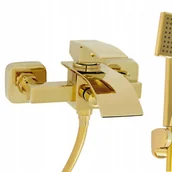 Baterie wannowe i prysznicowe - Bateria wannowa ścienna Estiva KASKADA Golden złota - miniaturka - grafika 1
