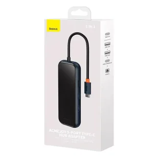Hub 5w1 Baseus AcmeJoy series USB-C do 2xUSB 3.0 + USB 2.0 + USB-C PD + RJ45 (szary) - Huby USB - miniaturka - grafika 8