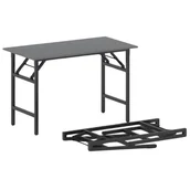 Stoły i stoliki do biura - B2B Partner Stół konferencyjny FAST READY z czarnym stelażem, 1100 x 500 x 750 mm, antracyt 499528 - miniaturka - grafika 1