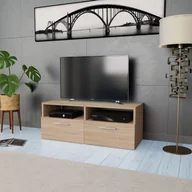 Szafki RTV - vidaXL Szafka pod TV z płyty wiórowej, 95x35x36 cm, kolor dębowy vidaXL - miniaturka - grafika 1