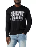 Swetry męskie - Just Cavalli Sweter męski, 900 czarny, L - miniaturka - grafika 1