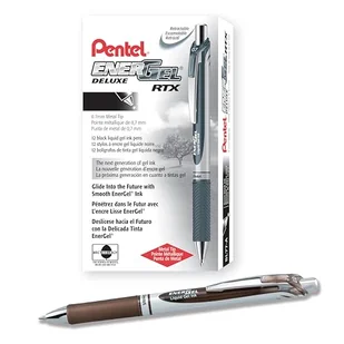 Pentel EnerGel XM BL77 długopis żelowy z mechanizmem naciskowym, sepia (12 sztuk) - Długopisy - miniaturka - grafika 1